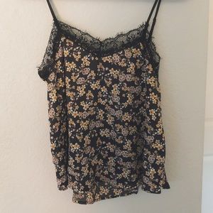 Women's Floral Print Lace Trim Cami - Wild Fable™